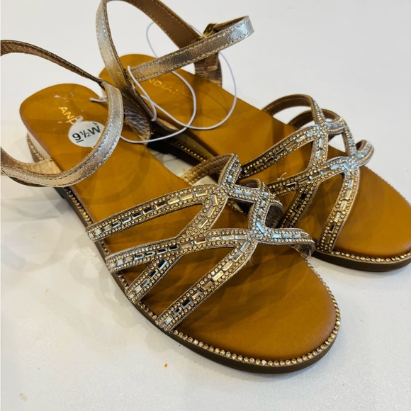 Andiamo Comfort & style Gold Beaded Sandals Women’s 9.5W New without tag - Picture 4 of 12